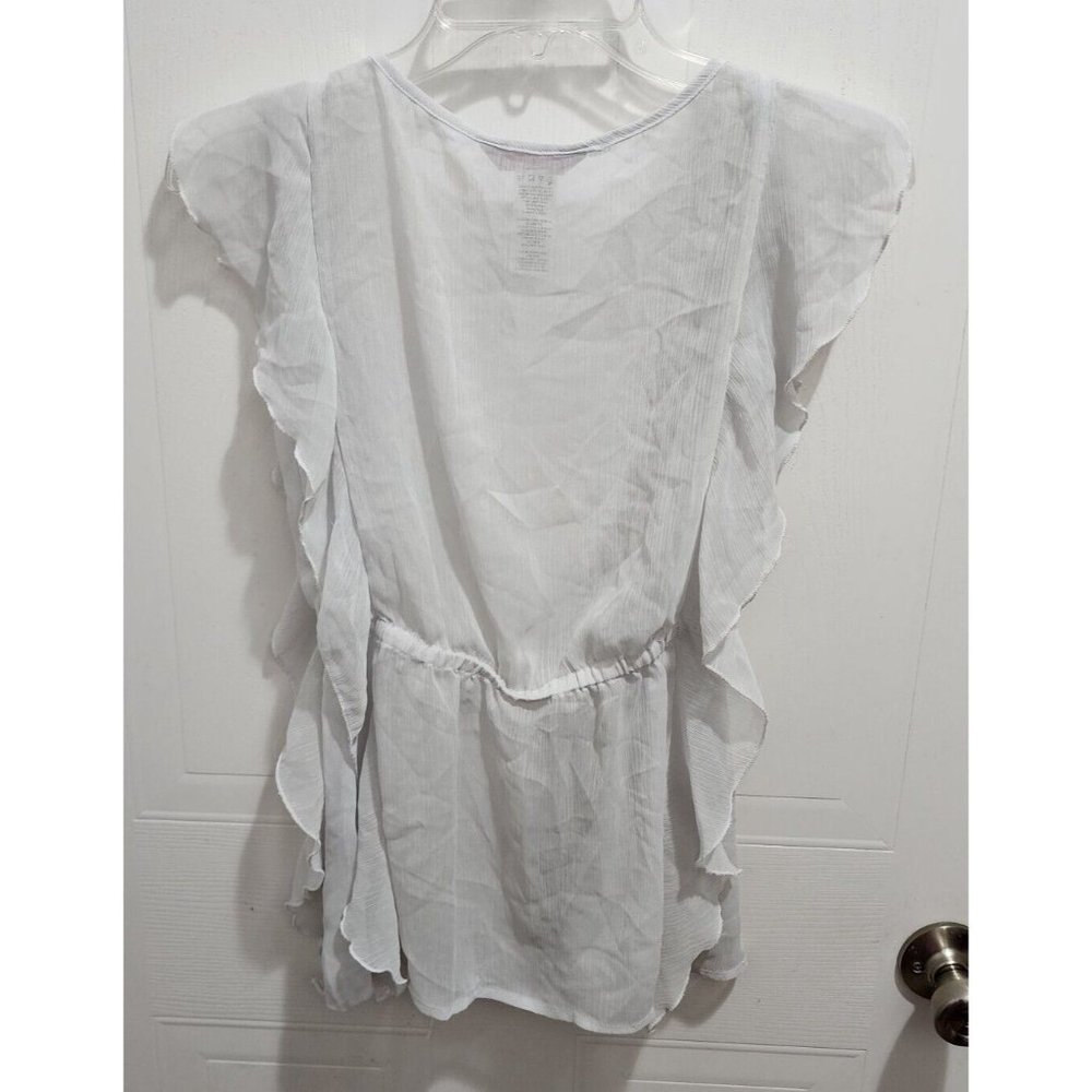 Tommy Bahama Girls White Sheer Sleeveless Dress Cover Up Beach Swim Size 8 - Picture 8 of 10